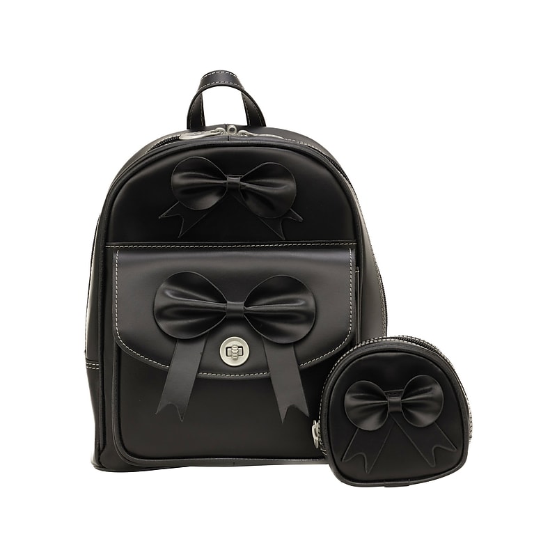 McKleinUSA ACADIA Mini Bow Backpack with Coin Purse, Black (99715) image 1
