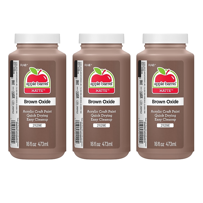 Apple Barrel Acrylic Paint Matte, 16oz., Brown Oxide, 3/Pack(APP21129E-3) image 1