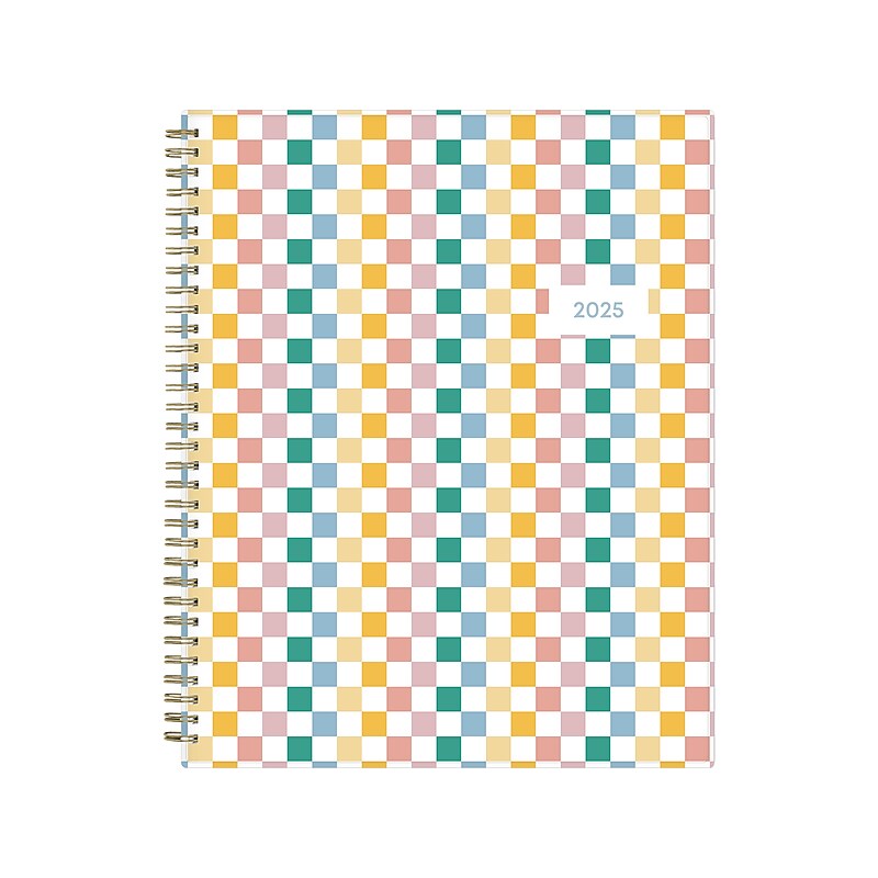 2025 Blue Sky Checkerboard 8.5" x 11" Weekly & Monthly Planner, Plastic Cover, Multicolor (152476) image 1