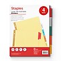 Staples Large Tab Insertable Dividers, 5-Tab, Assorted Colors, 4/Pack (13515/14481)~#|#~FDAB2DB1-52D3-410A-A5E59D3EAC93E749_sc7