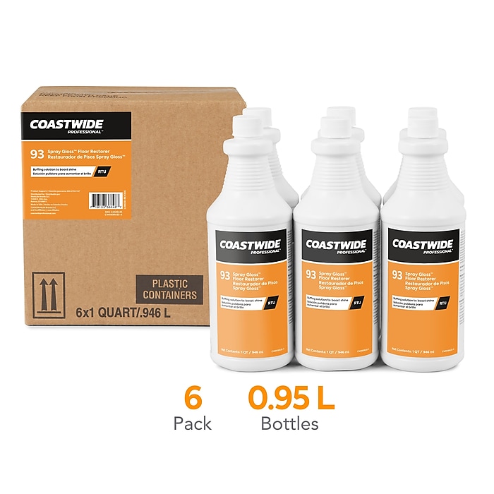 Spray Gloss Floor Finish and Sealer, Peach Scent, 0.95 L Bottle, 6/Carton Spray Gloss Floor Finish and Sealer, Peach Scent, 0.95 L Bottle, 6/Carton