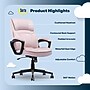 Serta Comfort Classic Ergonomic Velvet Fabric Swivel Executive Chair, Pink (CCHR10005C)~#|#~FDB32BF0-3DBD-478F-8AF5F252300F7E78_sc7