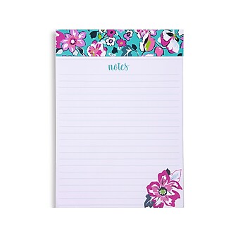 Vera Bradley Gaby Floral Notepad, 5" x 7", Narrow-Ruled, Multicolor, 100 Sheets/Pad (225984)