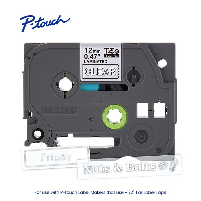 Brother P-touch TZe-135 Laminated Label Tape, 1/2