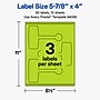 Avery Laser/Inkjet Sealing Labels, 5-7/8" x 4", Bright Green, 30 Labels/Pack (19479370784)~#|#~FDC42B38-8EBB-4CF3-9588D9DC1E7B8D51_sc7