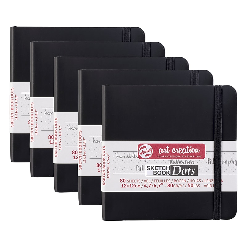 Talens Art Creation 4.7" x 4.7" Sketch Book, 80 Sheets/Book, 5/Bundle (TLN9314404M-5) image 1