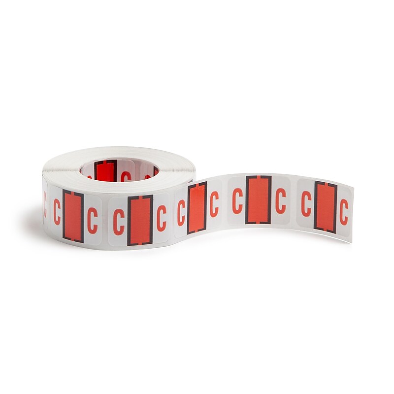 Smead BCCR Color Coded Alphabetic Labels, C, Dark Orange, 500/Roll (67073) image 1