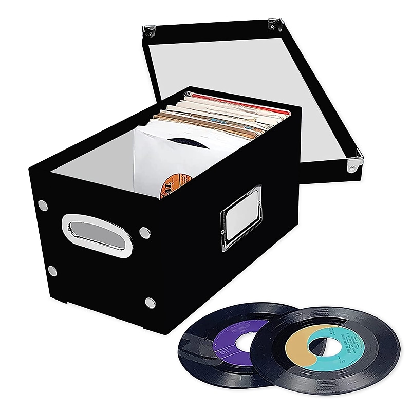Snap-N-Store Vinyl Record Storage Container, Paperboard, Black, 2/Pack (SNS02422) image 1