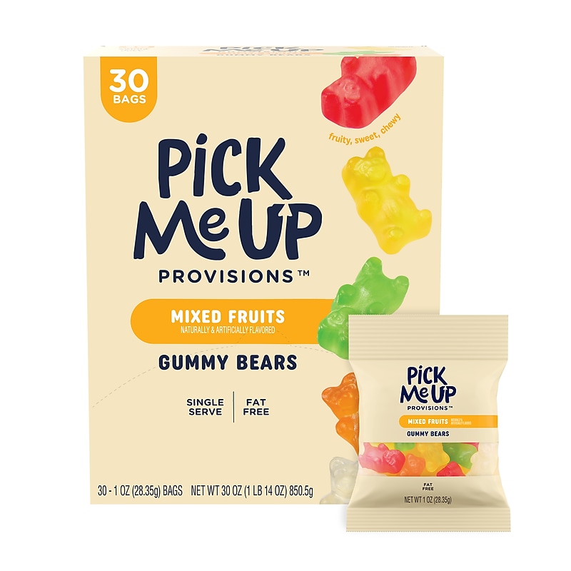 Pick Me Up Provisions™ Mixed Fruits Gummy Bears, 1 oz., 30 Bags/Box (PM63515) image 1