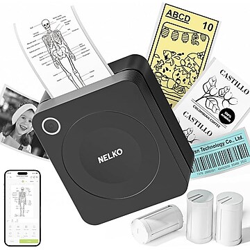 Nelko P21 Portable Bluetooth Thermal Label Printer, Black (P21BK