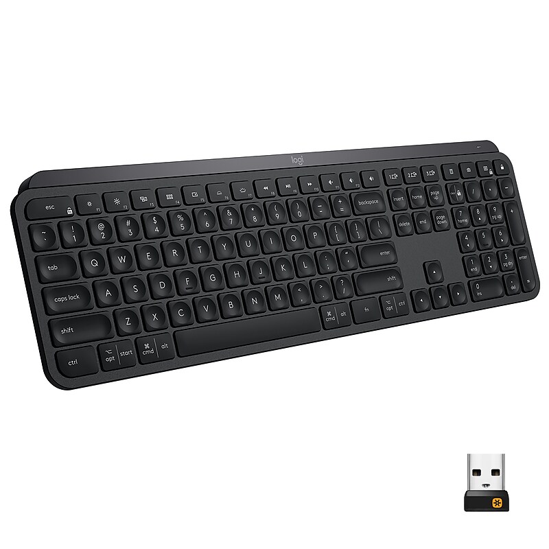 Logitech MX Keys Wireless Keyboard, Black  (920-009295) image 1