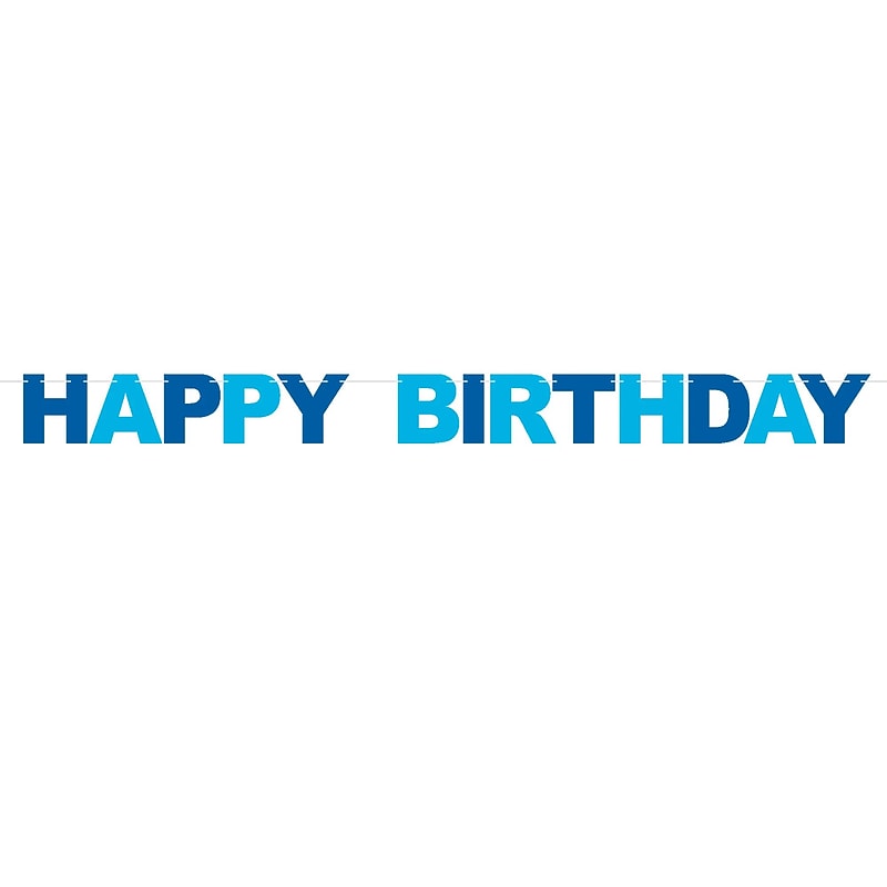 Party City Happy Birthday Letter Banner, Blue (AM121074) image 1