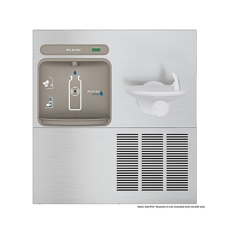 Elkay EZH2O Bottle Filling Station for SwirlFlo Fountain, Stainless Steel (EZWS-ERPB8-RF) image 1