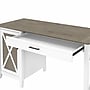 Bush Furniture Key West 54"W Computer Desk with Keyboard Tray and Storage, Shiplap Gray/Pure White (KWD154G2W-03)~#|#~FDE43314-C92C-4763-B59F7BF8E1B5E0AA_sc7