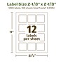 Avery EcoFriendly Laser/Inkjet Square Multipurpose Labels, 2-1/8" x 2-1/8", White, 1200/Box (94105)~#|#~FDE69030-3B05-45F3-8D067580F0116E8F_sc7