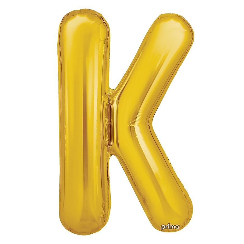 Party City (Air-Filled) 16" "K" Foil Balloon, Gold, 2/Pack (AM60050224-19) image 1