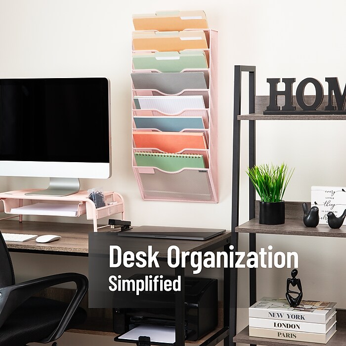 Mind Reader 8-Compartment Wall Mountable Metal File Organizer