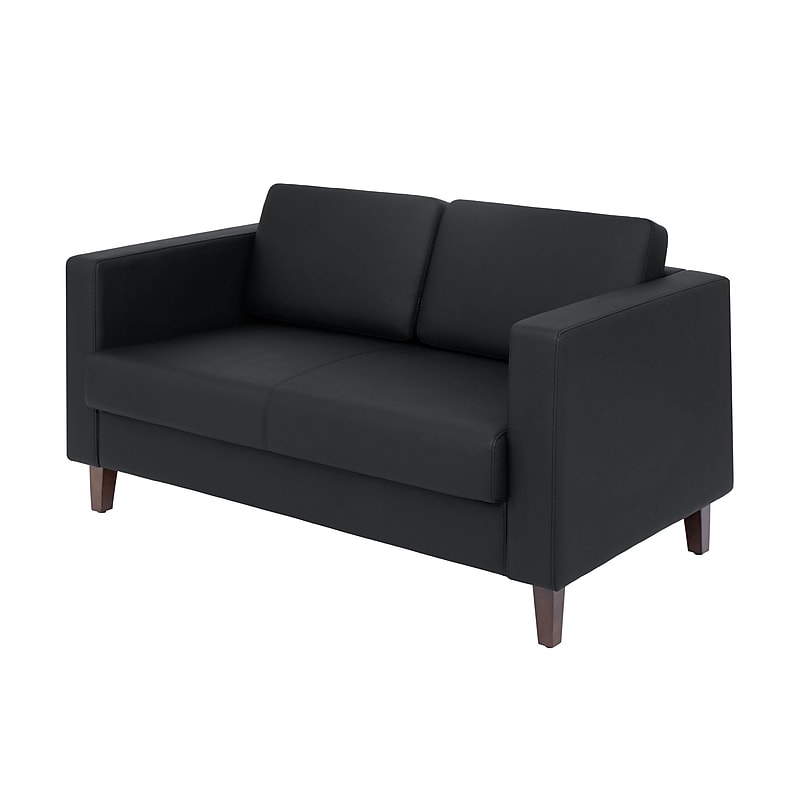 Flash Furniture Hercules Artemis LeatherSoft Reception Loveseat, Black (ZB89212SBLK) image 1
