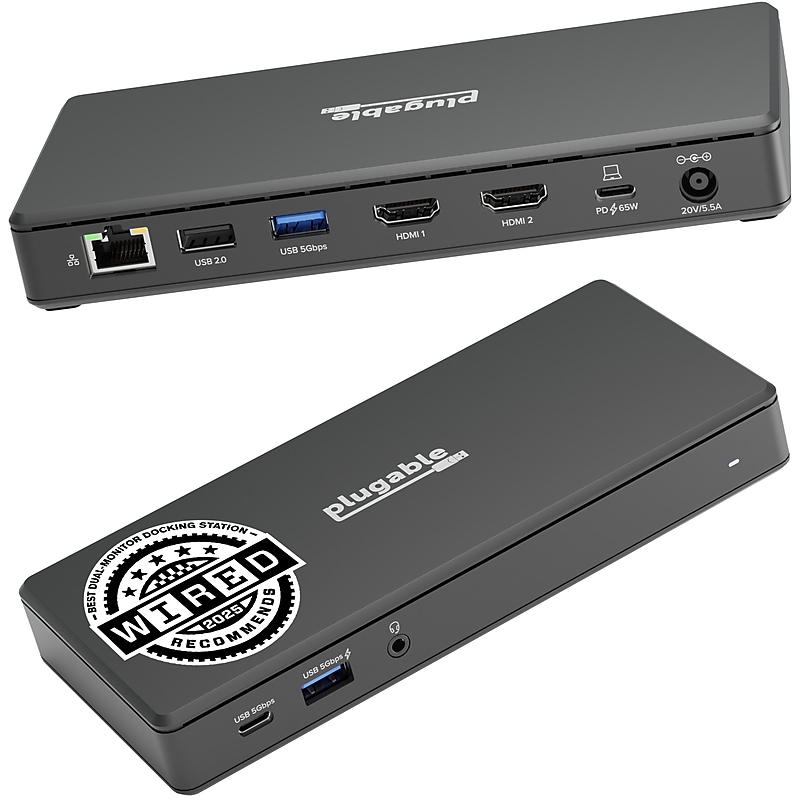 Plugable USB-C Dual HDMI Display Docking Station With 65W Laptop Charging  (UD-MSTH2) image 1