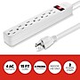 Staples TECH 6-Outlet Power Strip, 15' Cord, White, 2/Pack (42321)~#|#~FE00314E-DCAA-42C4-99386ED336A4F248_sc7