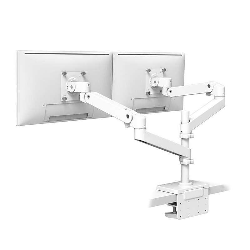 Ergotron LX Pro Adjustable Dual Stacking Desk Monitor Arm, Up to 24" Monitor, White (45-690-290) image 1