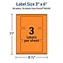 Avery Laser/Inkjet Multipurpose Rectangle Labels, 3" x 6", Bright Orange, 30/Pack (94249)~#|#~FE0C3E4F-D032-4B89-81C1315090CF4F78_sc7