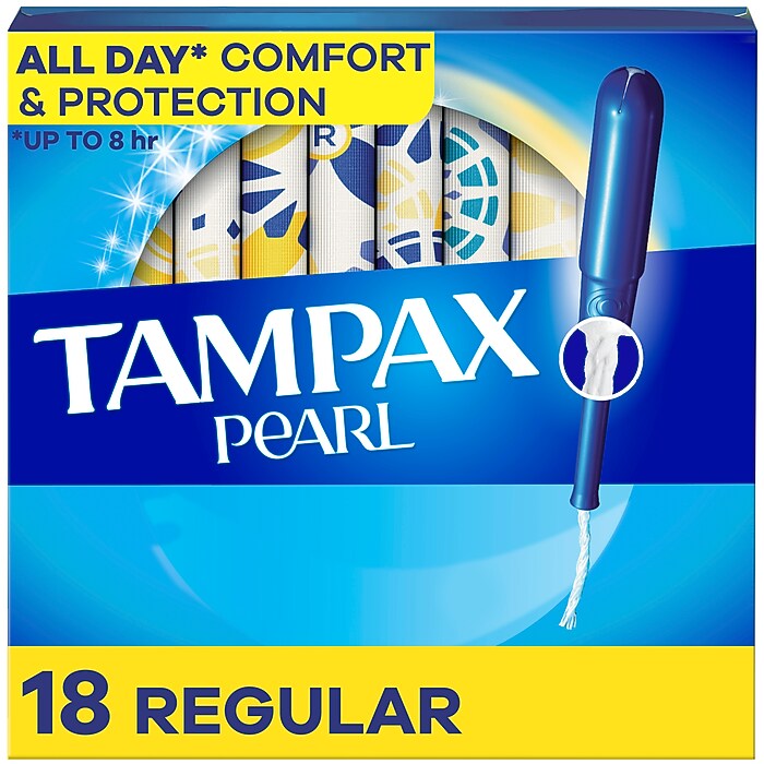 Tampax Pearl Regular Absorbency Tampons, 18/Box (00073010004542