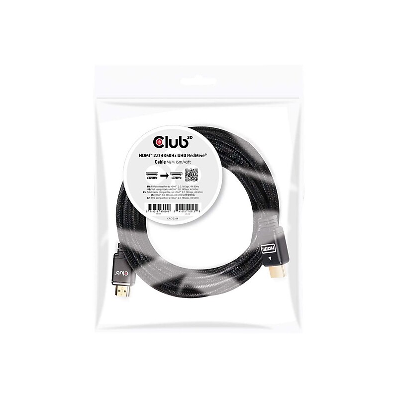 Club 3D 49' HDMI Ethernet Cable, Black (CAC-2314) image 1