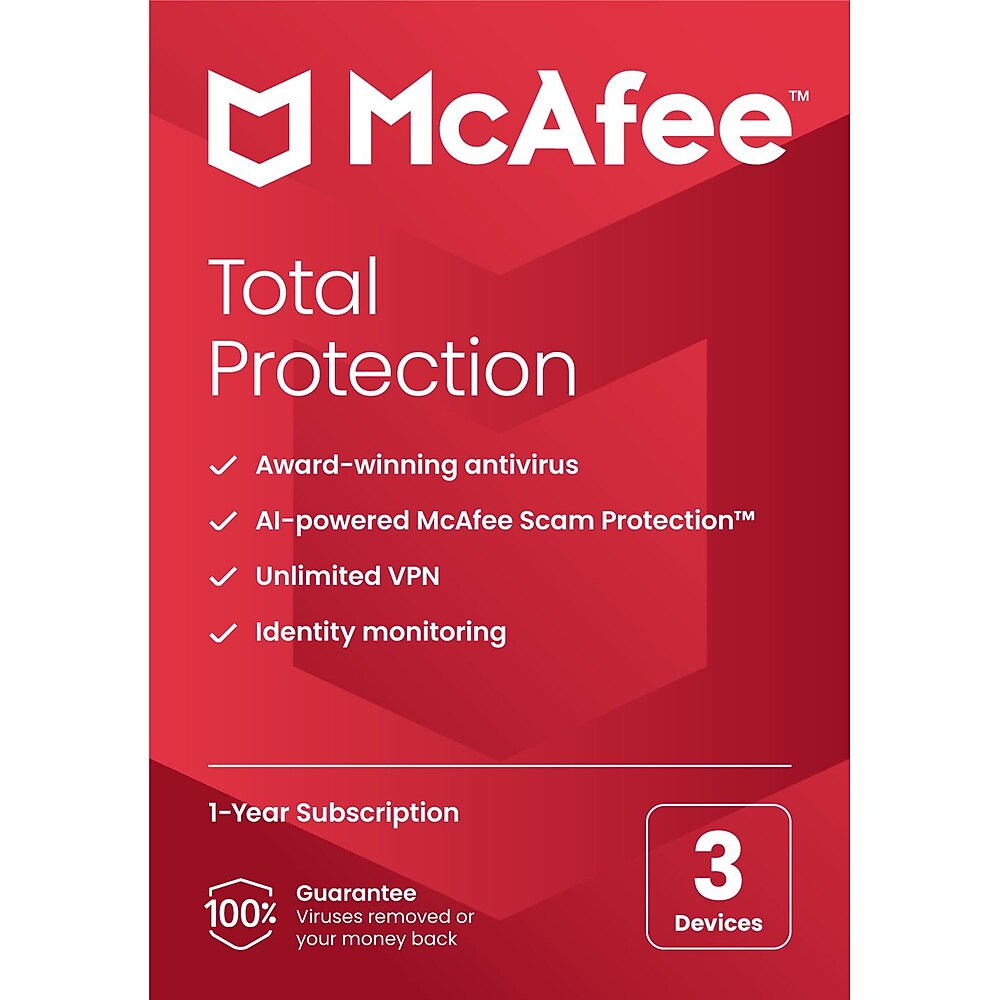 McAfee™ Total Protection software for 3 devices