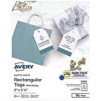Avery 3.5" Blank Price & Merchandise Tag, White, 96/Pack (22802)