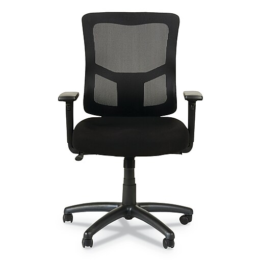 Alera Elusion II Series Height Width Adjustable Arm Ergonomic Fabric Swivel Computer and Desk Chair Black ALEELT4214F