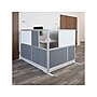 Luxor Workflow Series 4-Panel Freestanding Modular Room Divider System Starter Wall with Whiteboard, 48"H x 53"W, Gray/Silver~#|#~FE1ABD8F-EF2A-4308-941EF7AB5E64E4E2_sc7