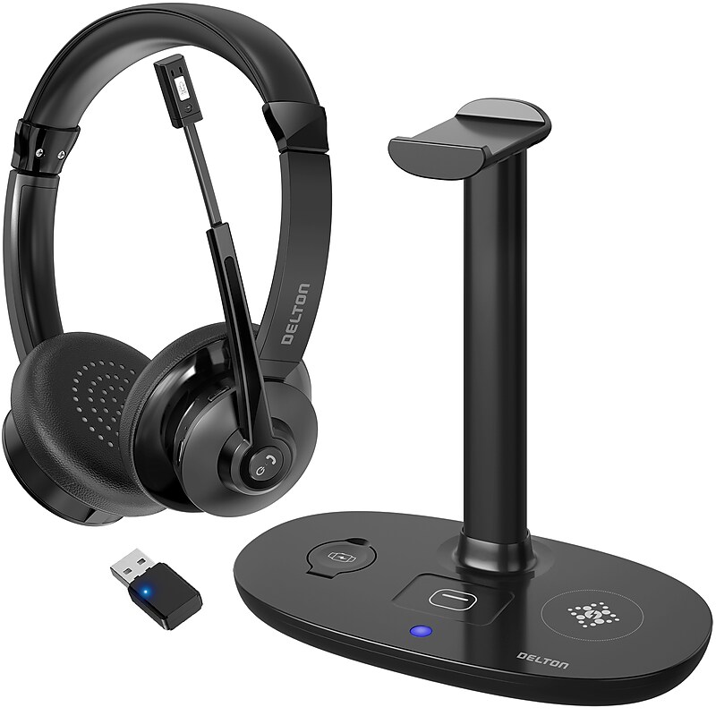 Delton 30X Wireless Noise Canceling Bluetooth Stereo Headset with HS1 Stand (DHSWC130XD) image 1