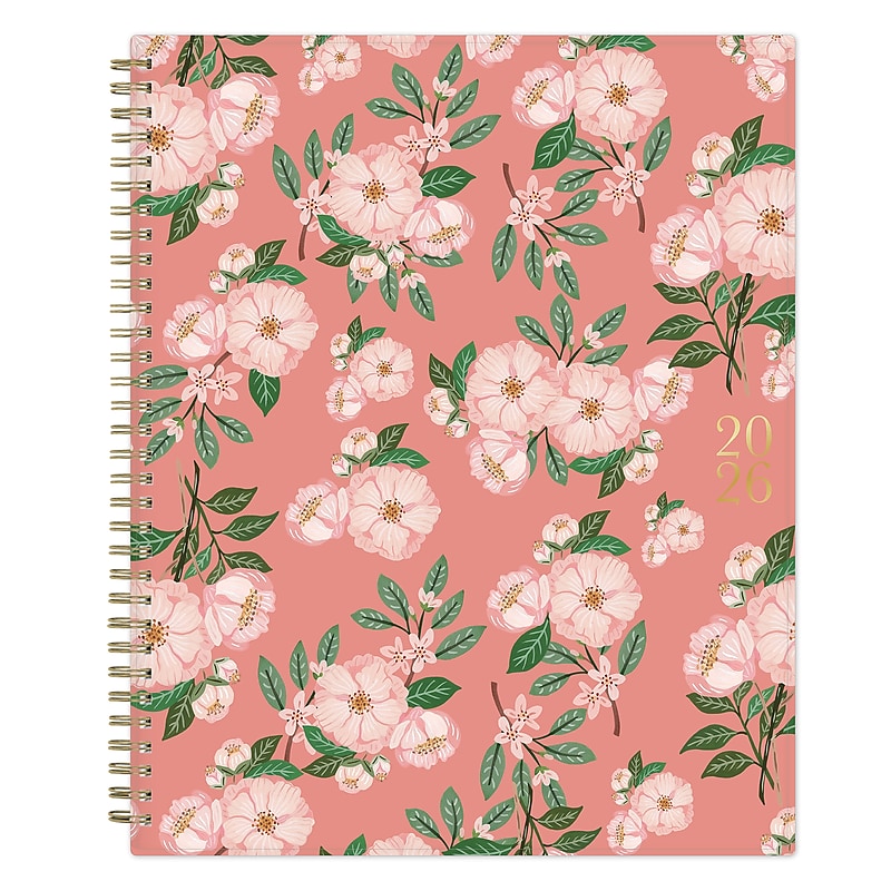 2026 Blue Sky Bespoke Letterpress Camellia 8.5" x 11" Calendar Year Weekly & Monthly Planner, Plastic Cover(156224) image 1