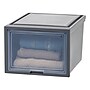 Iris Plastic Storage Bin With Sliding Door, Gray, 3/Pack (500109)~#|#~FE374BFE-597E-477A-909C241F6296FE1D_sc7