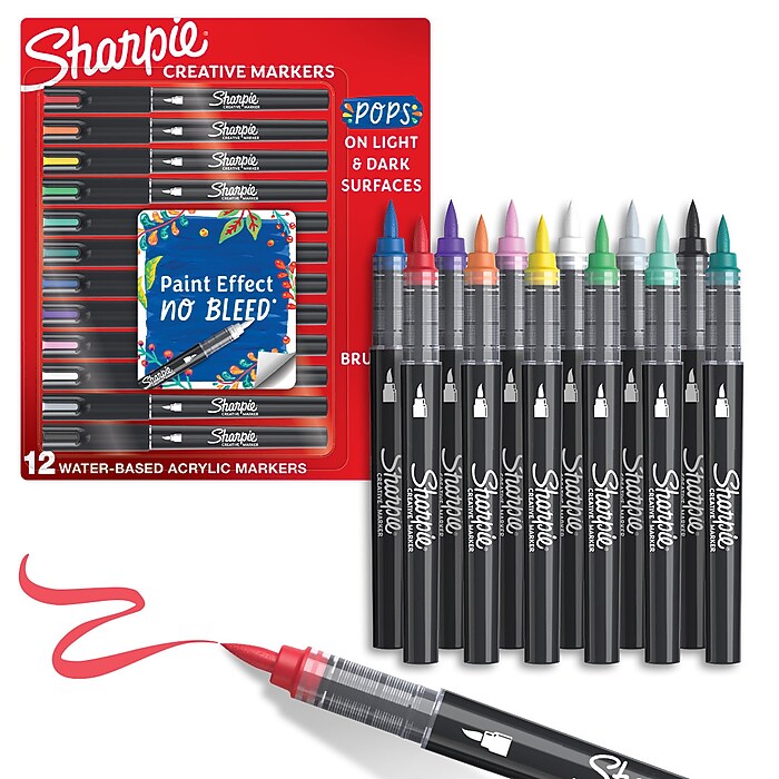 Sharpie Creative Water-Based Acrylic Marker, Brush Tip, Assorted
