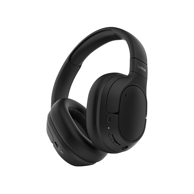 Belkin SoundForm Isolate Wireless Noise Canceling Over-Ear Headphones, Bluetooth, Black (AUD008fqBK) image 1