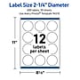 Avery Round Laser Multipurpose Labels, 2.25" Dia., White, 600/Box (19479399442)~#|#~FE3C0BF3-6D73-41B5-A58347C61662256F_sc7