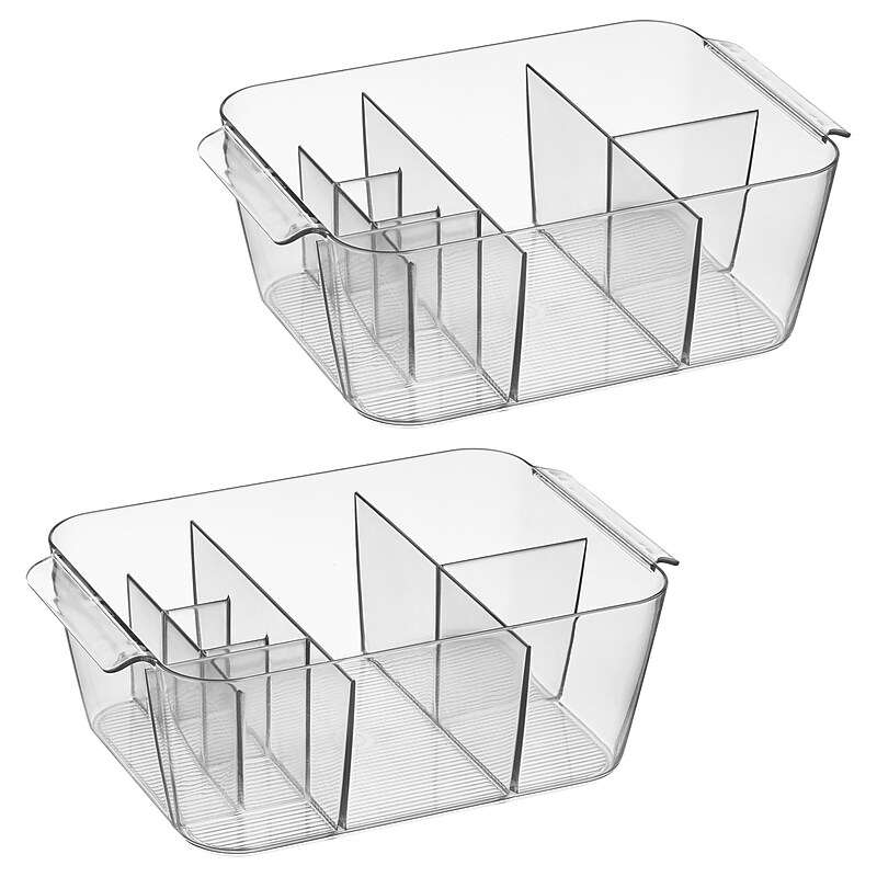 iDESIGN Medium Plastic Storage Bin, Clear, 2/Pack (29316M2) image 1
