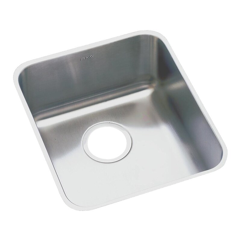 Elkay Lustertone Classic Single-Bowl Undermount Sink, 4.88" x 18.5" x 18.5", Stainless Steel, Lustrous Satin (ELUHAD161650) image 1