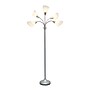 Simple Designs 67" Silver Metal Medusa Floor Lamp with 5 Adjustable White Cone Shades (LF2006-SVW)~#|#~FE3FB3DD-2396-4123-AB01F3A685113590_sc7