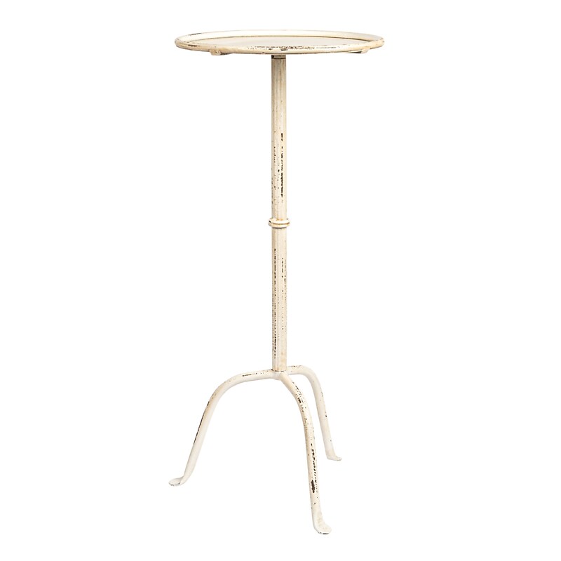 Storied Home Metal Martini Cocktail Table, Antique White (EC1447) image 1