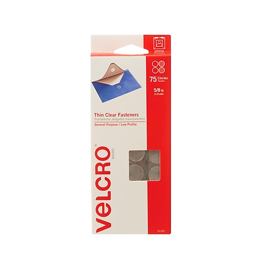 Velcro 91330 Sticky-Back Hook and Loop Fastener Squares, 7/8 Inch, Clear 
