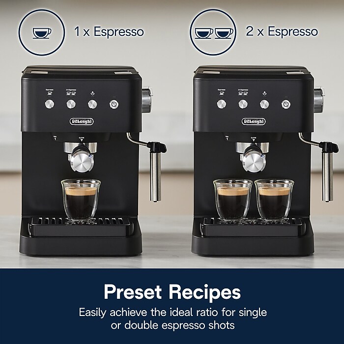 De'Longhi Stilosa 2-Cups Steam Espresso Machine, Black (EM350BK