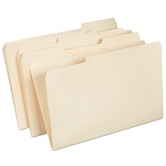 Staples 30% Recycled File Folders, 1/3-Cut Tab, Legal