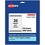Avery Laser/Inkjet Square Multipurpose Labels, 1.5" x 1.5", White, 5000 Labels/Box (94106)~#|#~FE522FDD-8715-435D-9C6087D3D1C73C90_sc7