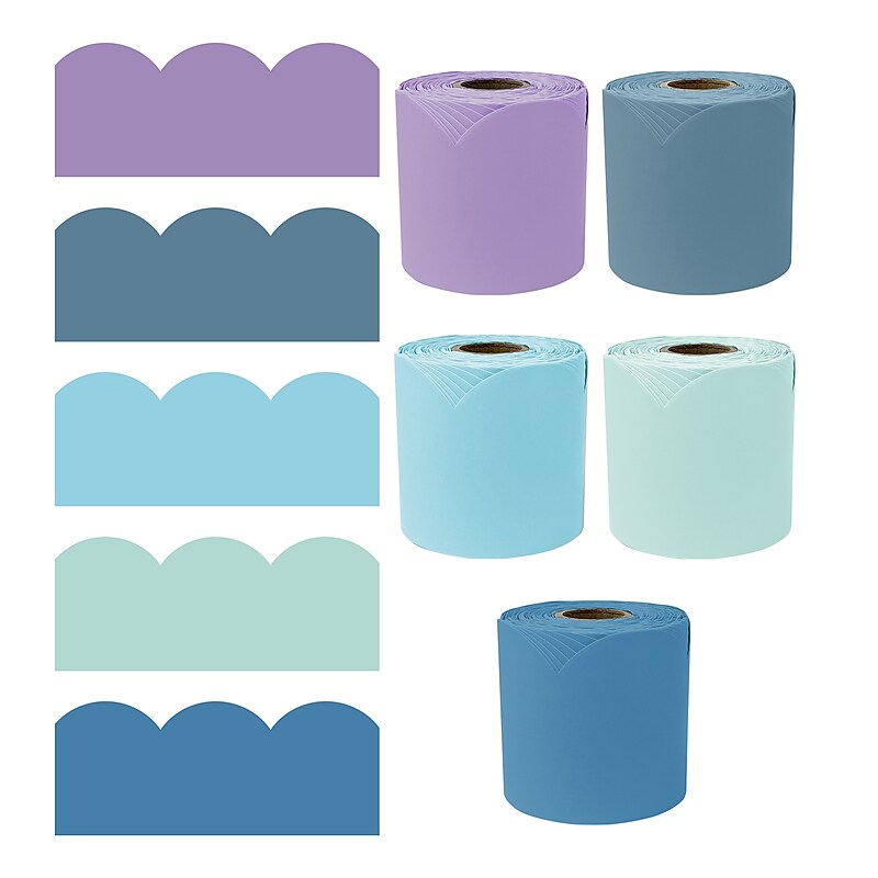 Carson Dellosa Education Bulletin Board Border Set 5 rolled borders Boho Blues image 1
