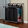 Household Essentials 3-Section Laundry Sorter with Wheels, Metal, Silver (HH9117)~#|#~FE569C24-E918-413E-8A462A711992103B_sc7