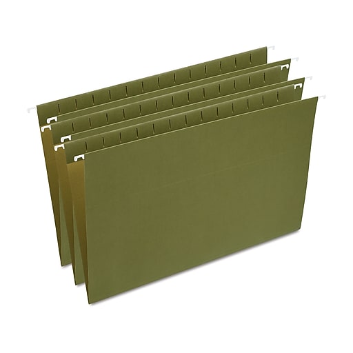 Staples Hanging File Folder, Legal Size, Standard Green, 25/Box