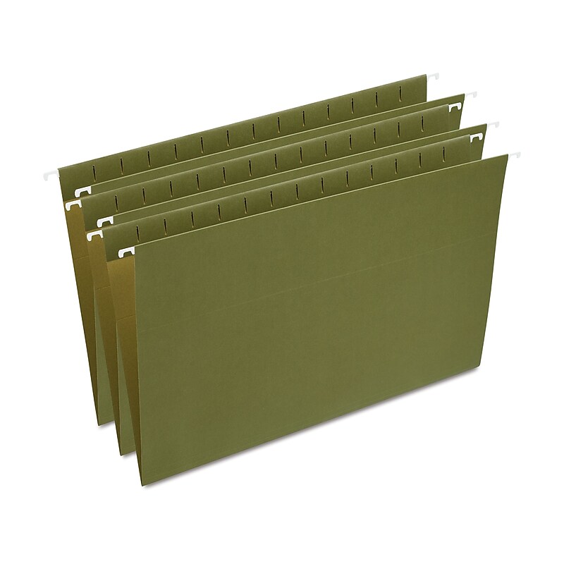 Staples Hanging File Folder, Stright Cut, Legal Size, Standard Green, 25/Box (ST521252/521252) image 1